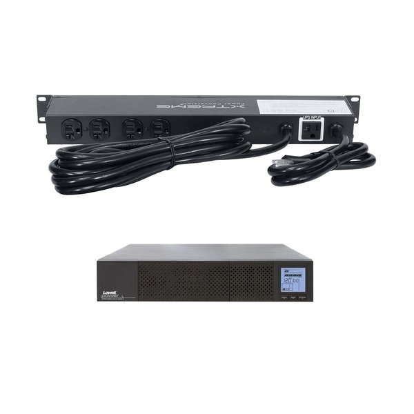 Lowell UPS System, 2000VA, 8 Outlets, DIN Rail/Tower, Out: 120V AC , In:120V AC UPS8-2000-CD